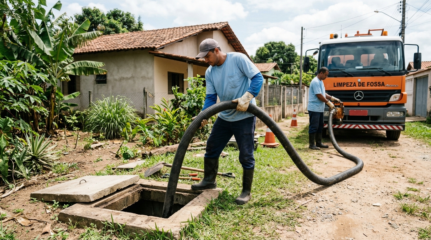 Higienização de fossa residencial em Montes Claros-MG