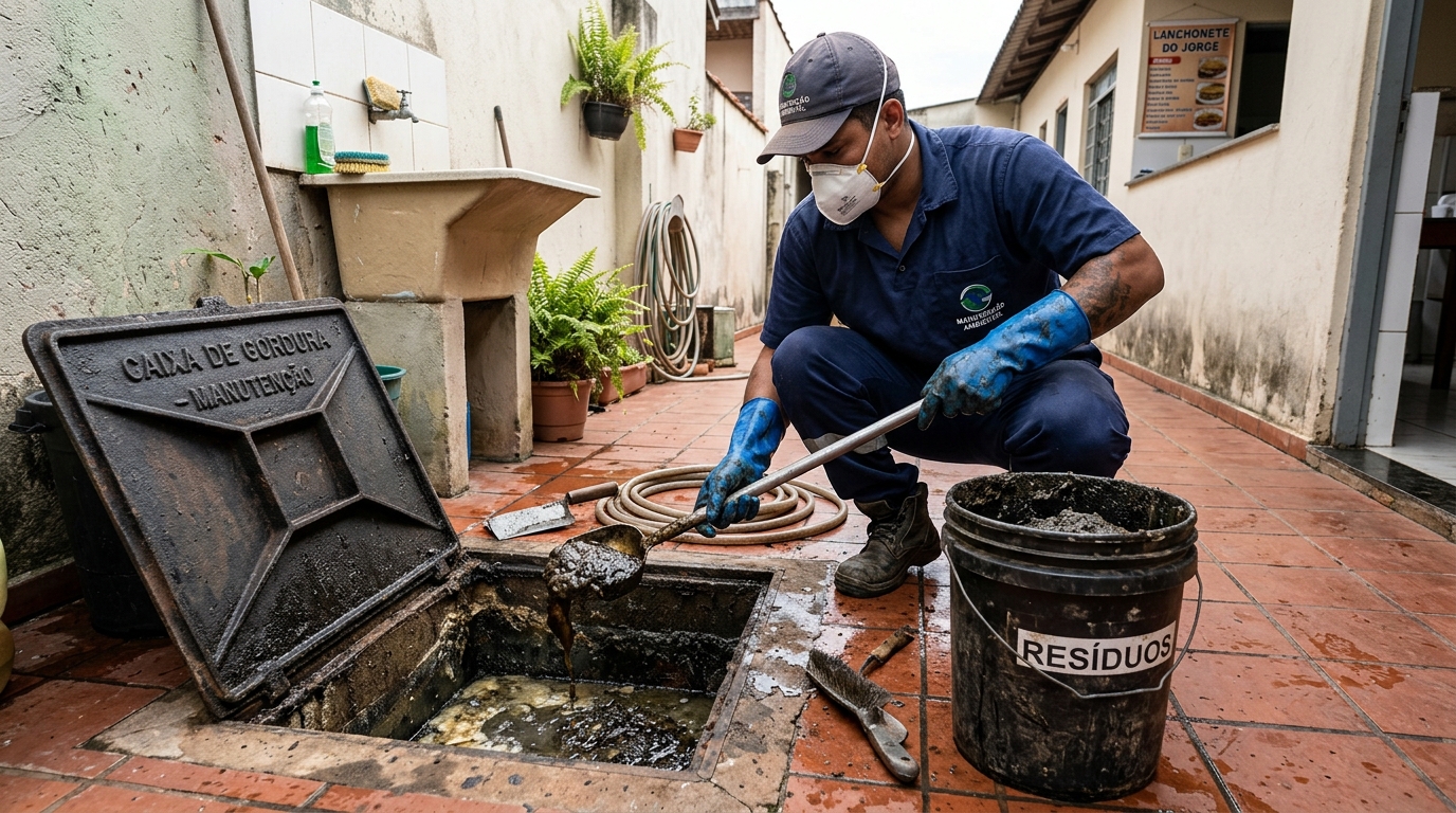 Remoção de lodo de caixa de gordura em Montes Claros-MG